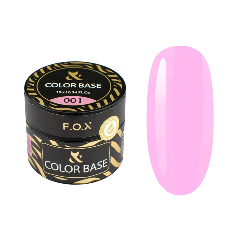 Кольорове базове покриття для гель-лаку F.O.X Base Color 001, 10 мл